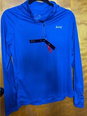 Baleaf Womenâs UPF Performance Quarter Zip Pullover Blue Size Large NWT